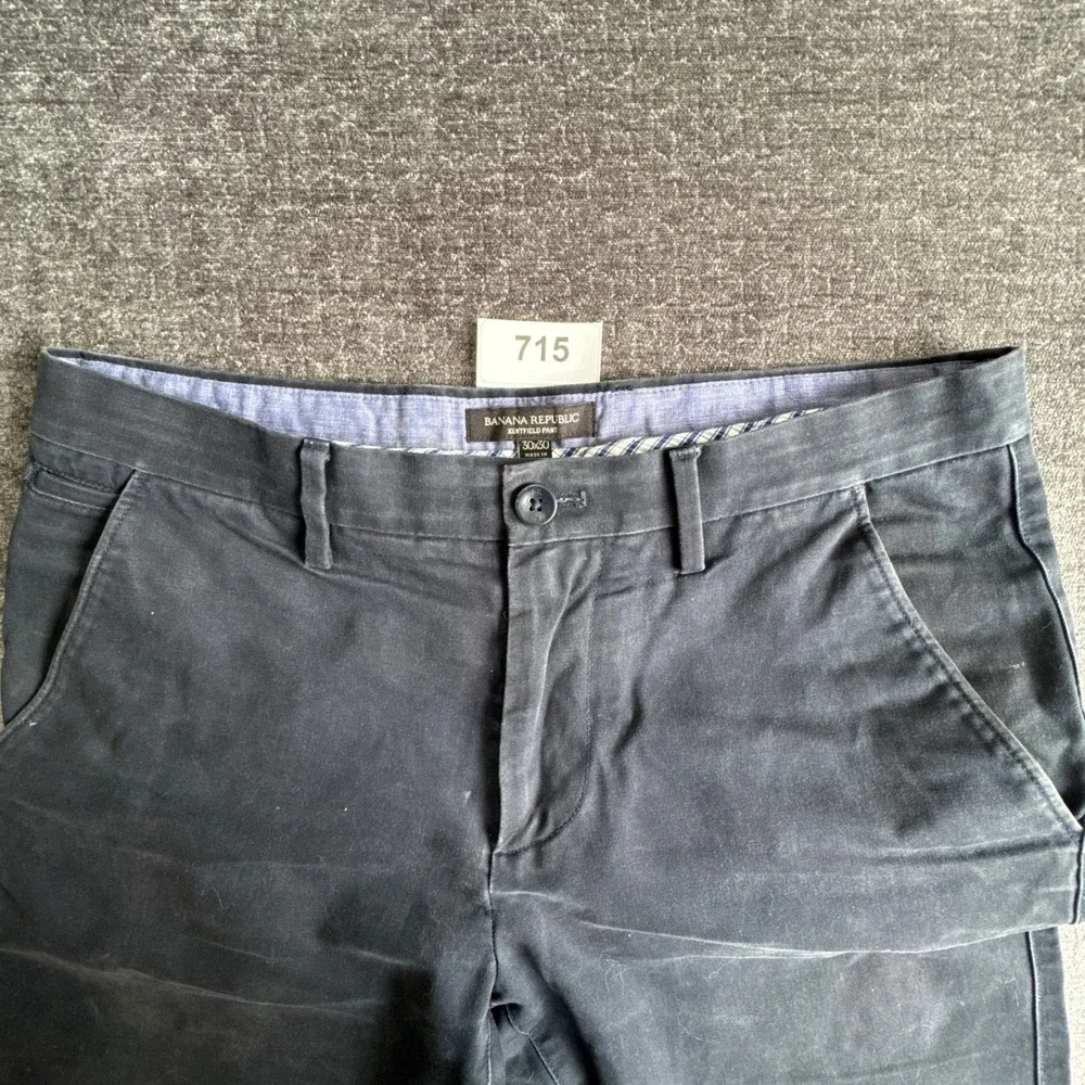 Banana Republic Kentfield Chino Pants Mens 30x30 Gray Cotton Straight Mid‎ Rise